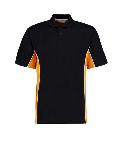 GAMEGEAR Mens Track Classic Polo Shirt (Black/Gold/White)