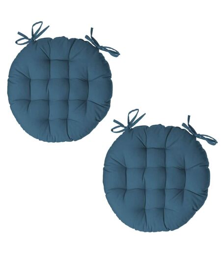 Lot 2x Galette de chaise ronde Alix - Diam. 38 cm - Bleu