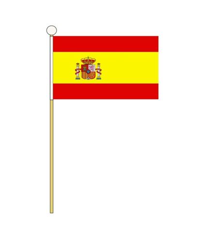 Spain Hand Flag (Pack of 12) (Red/Yellow) (22cm x 15cm) - UTSG19608