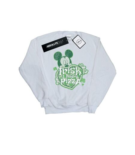 Disney Sweatshirt Mickey Mouse Shamrock Pizza - Femmes/Dames (Blanc) - UTBI27927