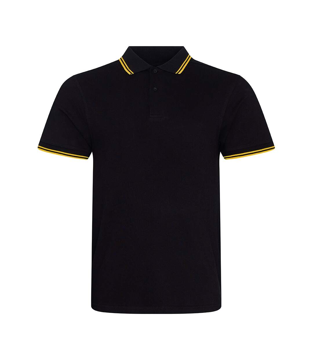 Mens t-shirt polo hommes noir / jaune AWDis