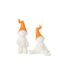 Statuette Déco Nain 31cm Blanc & Orange