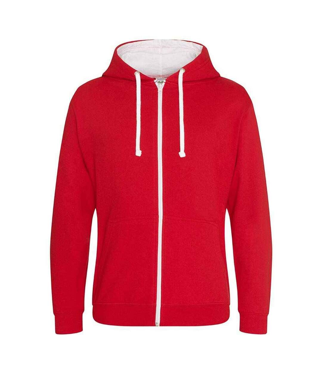 Veste à capuche varsity homme rouge feu / blanc Awdis-1