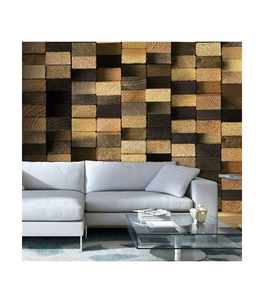 Papier Peint Protected By the Wooden Weave 50x1000cm-1