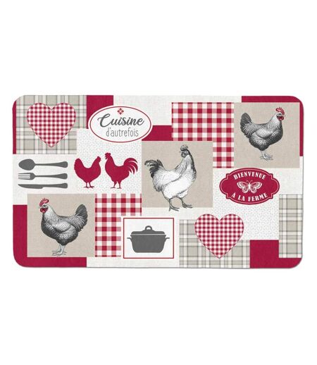 Tapis de Cuisine Mousse Vickie 45x75cm Rouge