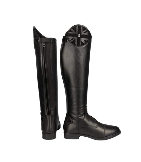 Womens/ladies Union Jack Long Riding Boots Black Hy