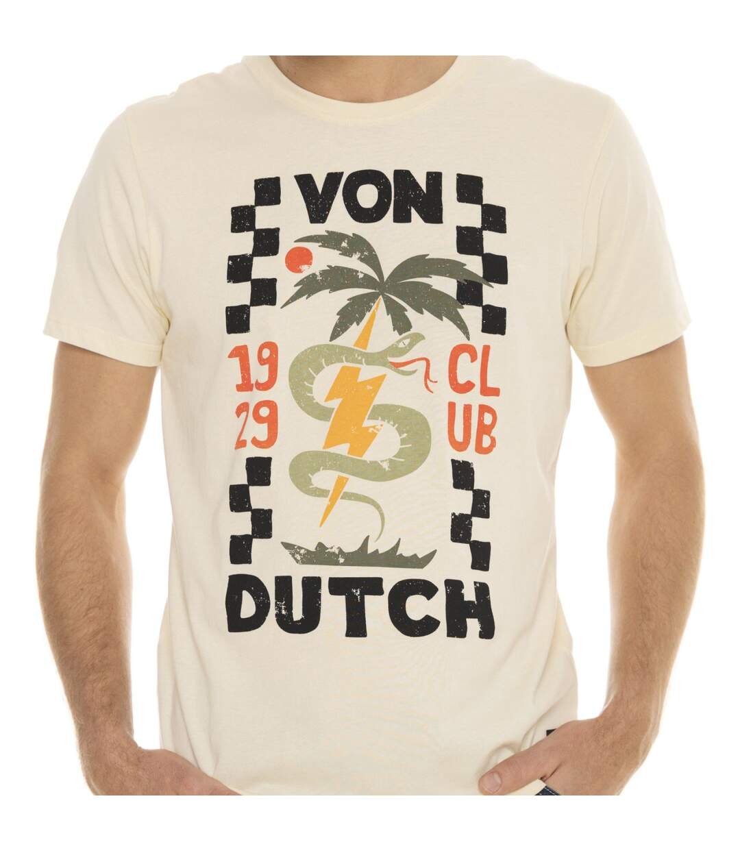 T-shirt en col rond à manches courtes homme Regular Fit Club Vondutch-3