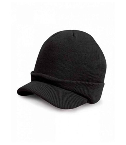 Bonnet casquette tricoté style army urban - RC060X - noir