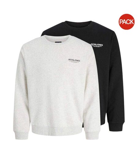 Pack Of 2  Mens Mason Sweatshirt  Black White Jack And Jones