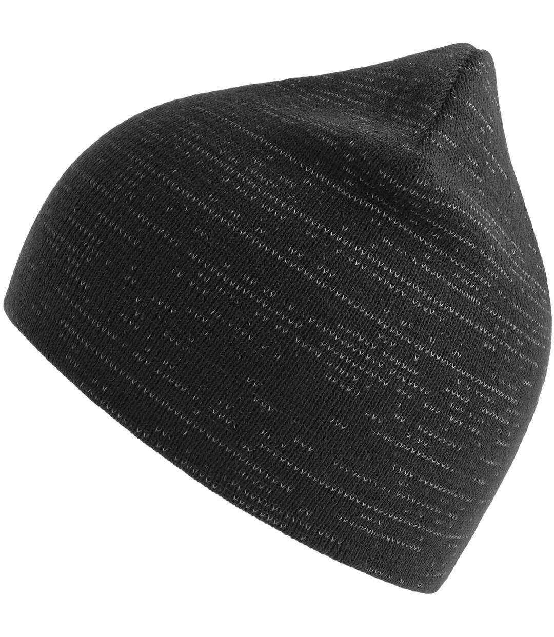 Unisex adult shine reflective recycled short beanie black Atlantis-3