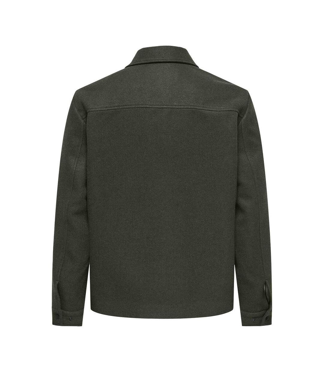 Veste verte homme only & sons ponnor-2