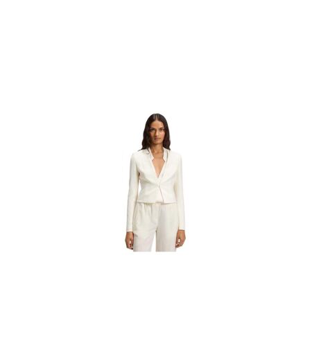 Womens/ladies Plain Slim Blazer White Faded White Boss