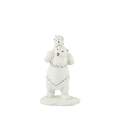 Statuette Déco Ours Polaire Ourson 31cm Blanc