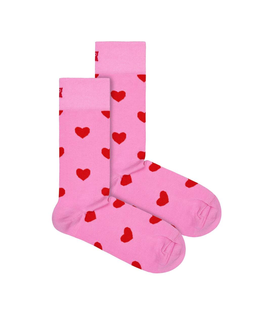 1 Pack Unisex Cotton Pink Valentines Heart Design Socks-1