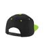 Beechfield Contrast 5 Panel Snapback Cap (Black/Lime Green) - UTPC6564