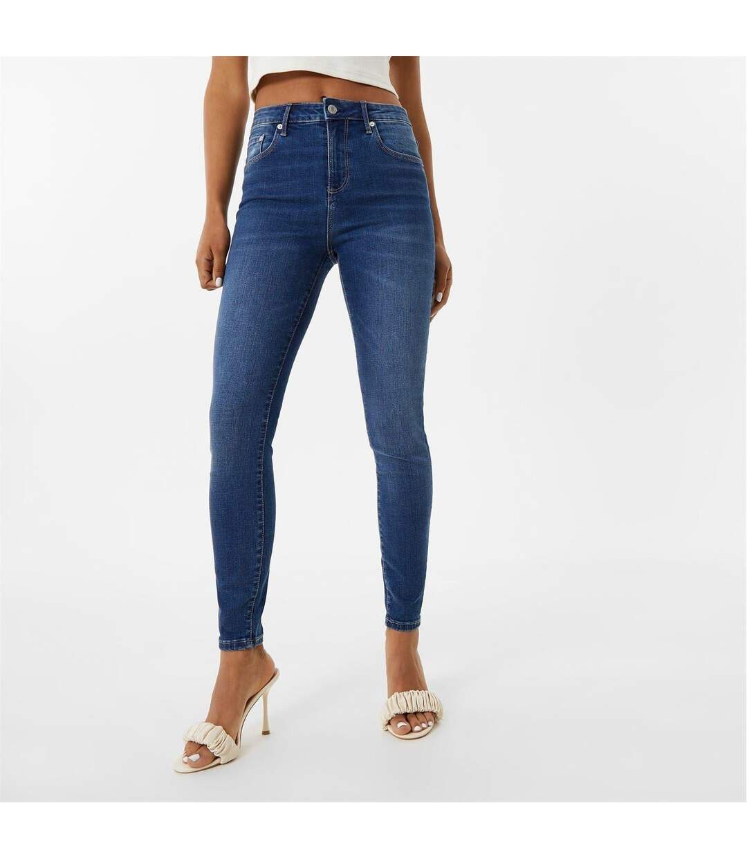 Womens/ladies Aimie Skinny Jeans Mid Indigo Jack Wills-4