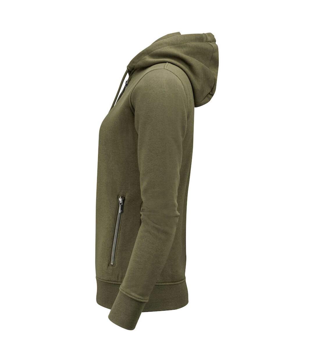 Womens/ladies Westwood Full Zip Hoodie Moss Green James Harvest-3
