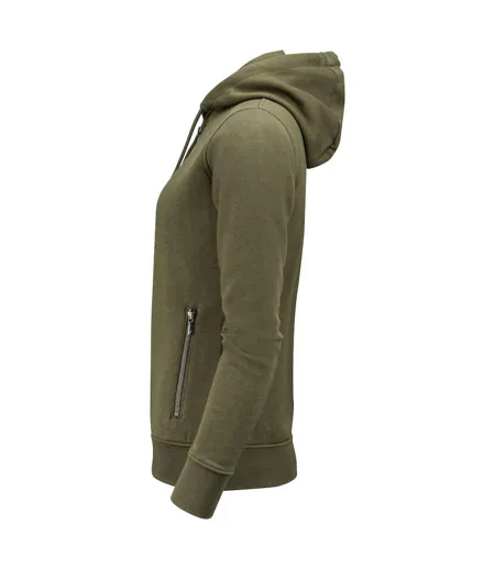 Womens/ladies Westwood Full Zip Hoodie Moss Green James Harvest