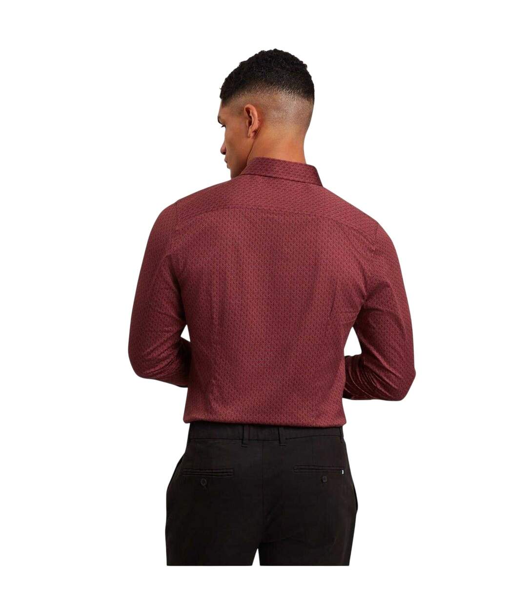 Chemise Manches Longues Motif/style Géométrique Homme Rouge Foncé Ted Baker-3