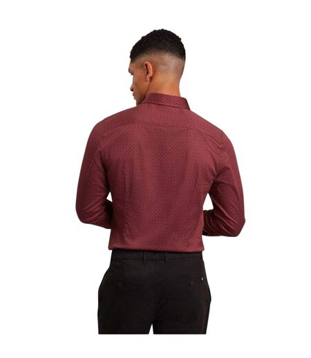 Chemise Manches Longues Motif/style Géométrique Homme Rouge Foncé Ted Baker