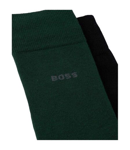 Lot De 2  Chaussettes Motif/style Uni Homme Vert Boss