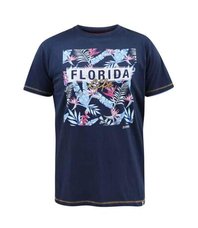 D555 Mens Prestwick Florida Floral T-Shirt (Navy) - UTDC440