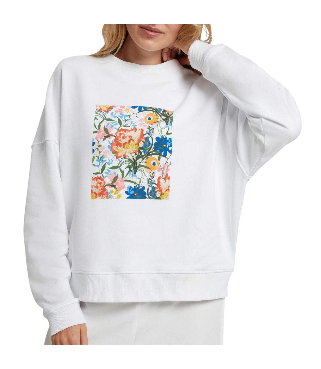 Womens/ladies Floral Relaxed Fit Sweatshirt White Ted Baker-4