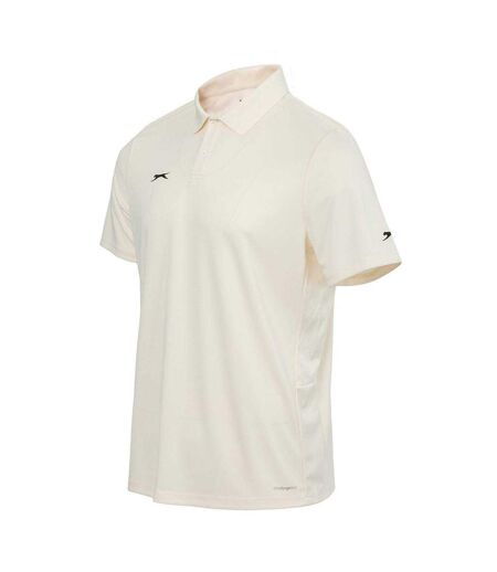 Mens 3/4 Sleeve Cricket Polo Shirt Cream Slazenger