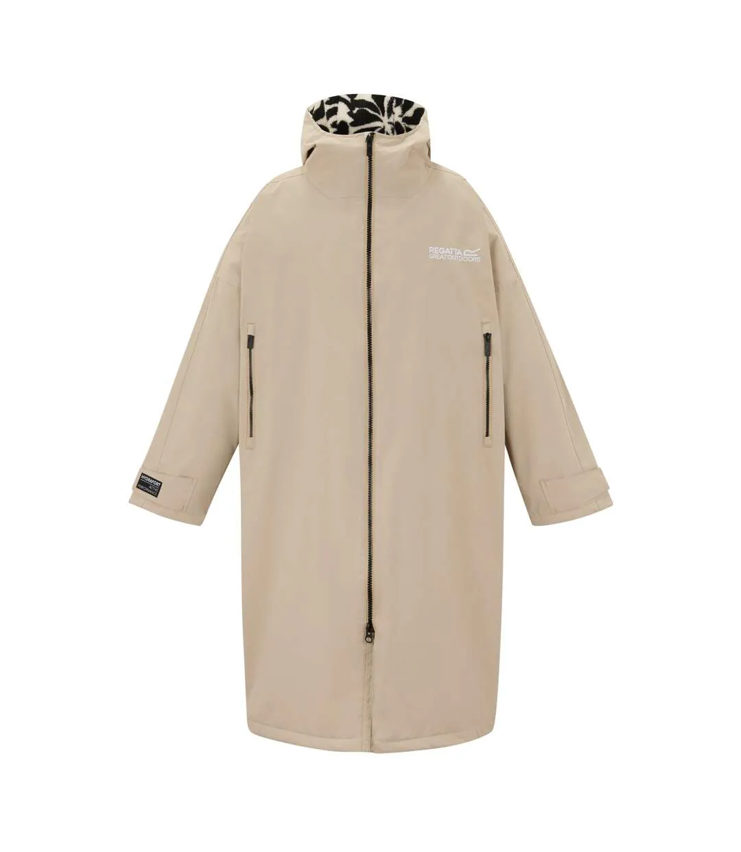 Unisex Adult Abstract Floral Waterproof Changing Robe White Pepper Regatta-2