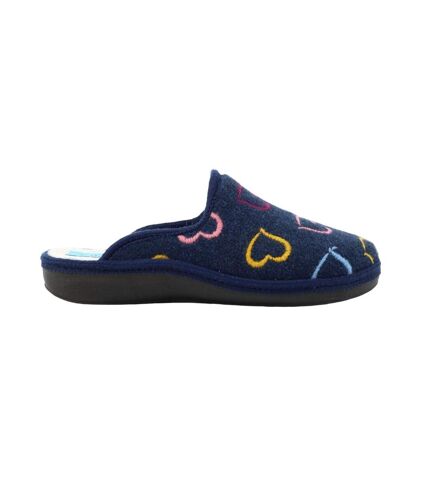 Chaussons mules love femme bleu marine Lunar