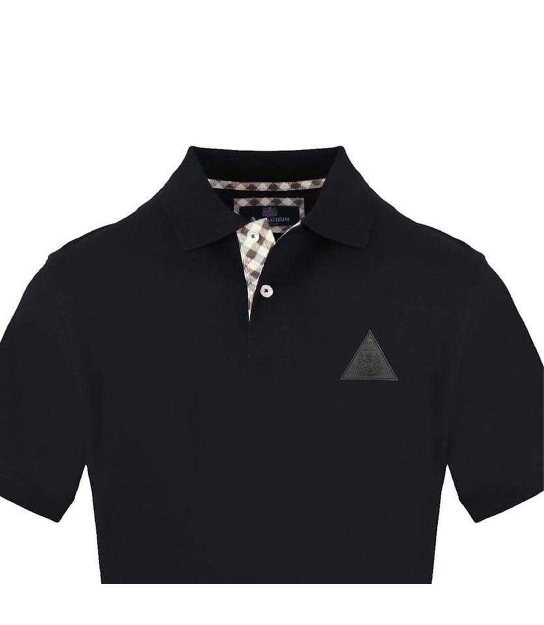 Polo Manches Courtes Homme Noir Aquascutum-3