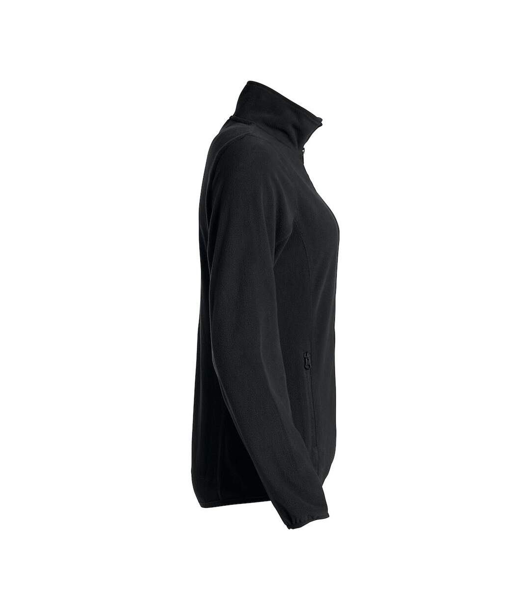 Womens/ladies basic microfleece jacket black Clique-4