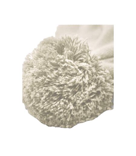 Bonnet Motif/style Pompon Blanc Cassé Beechfield