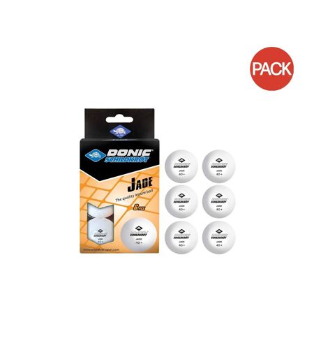 Pack of 6  Jade poly 40+ table tennis balls  one size white/black Donic-Schildkroet