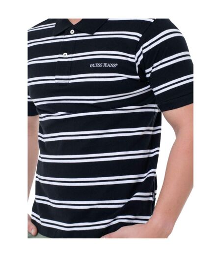 Polo Motif/style Rayé Homme Noir Guess