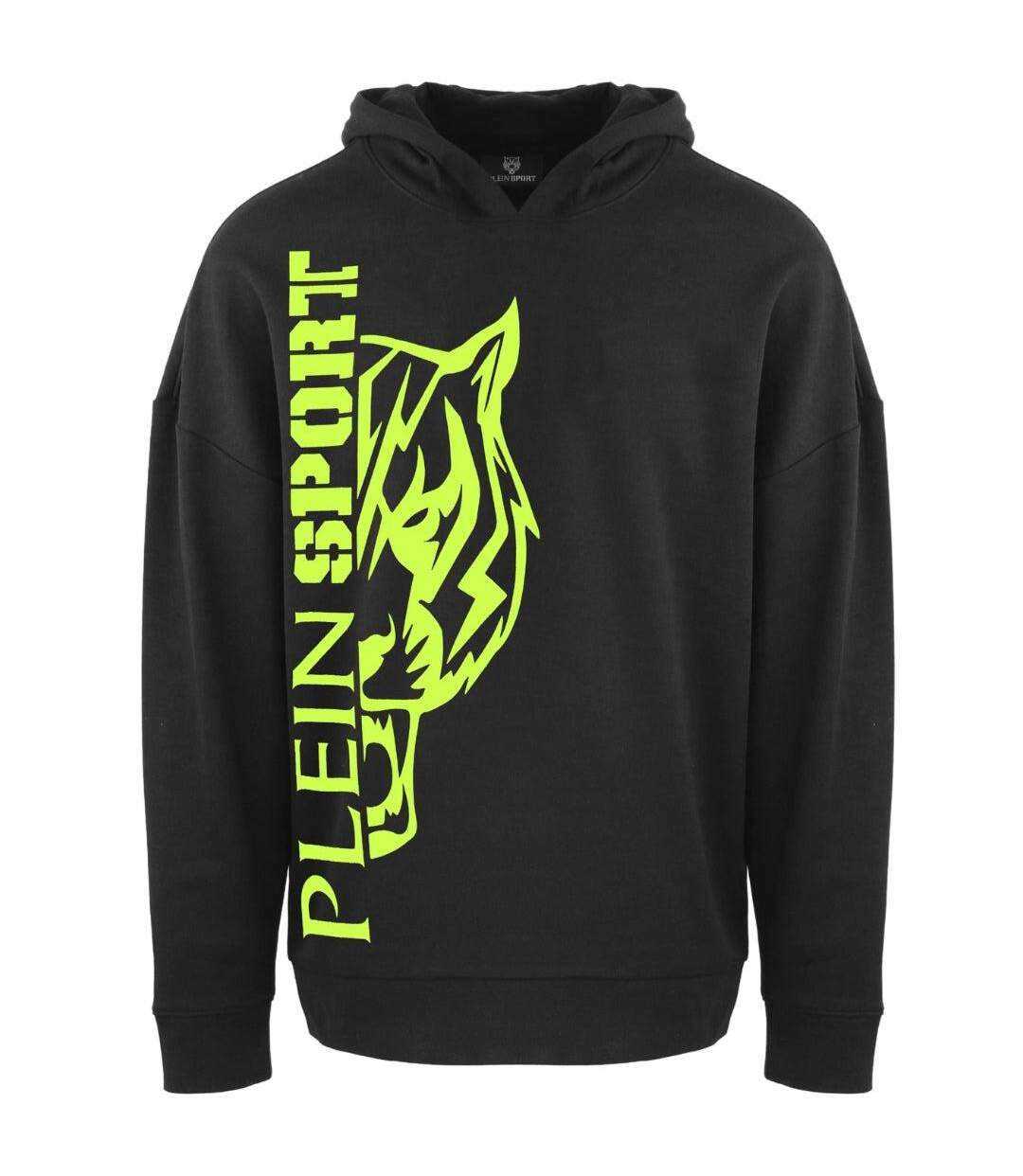 Sweat À Capuche Motif/style Logo Homme Noir Jaune Plein Sport-1