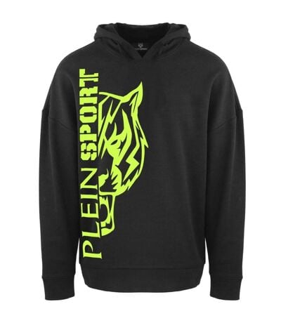 Sweat À Capuche Motif/style Logo Homme Noir Jaune Plein Sport