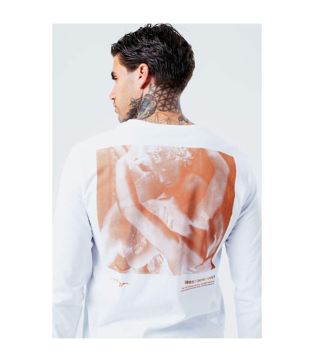 T-shirt homme blanc / orange Hype