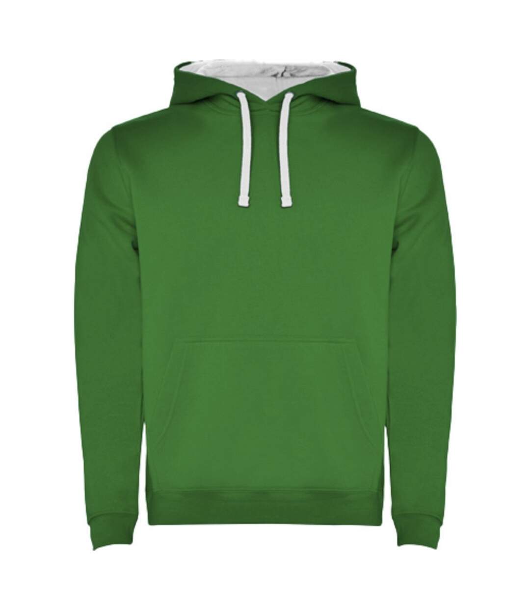 Sweat à capuche urban homme vert kelly / blanc Roly-1