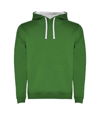 Sweat à capuche urban homme vert kelly / blanc Roly