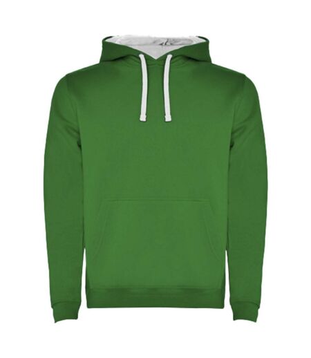 Sweat à capuche urban homme vert kelly / blanc Roly