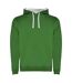 Sweat à capuche urban homme vert kelly / blanc Roly-1