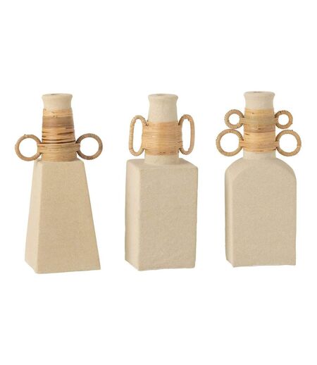 Vase Déco Anneaux Ronds Céline 29cm Beige