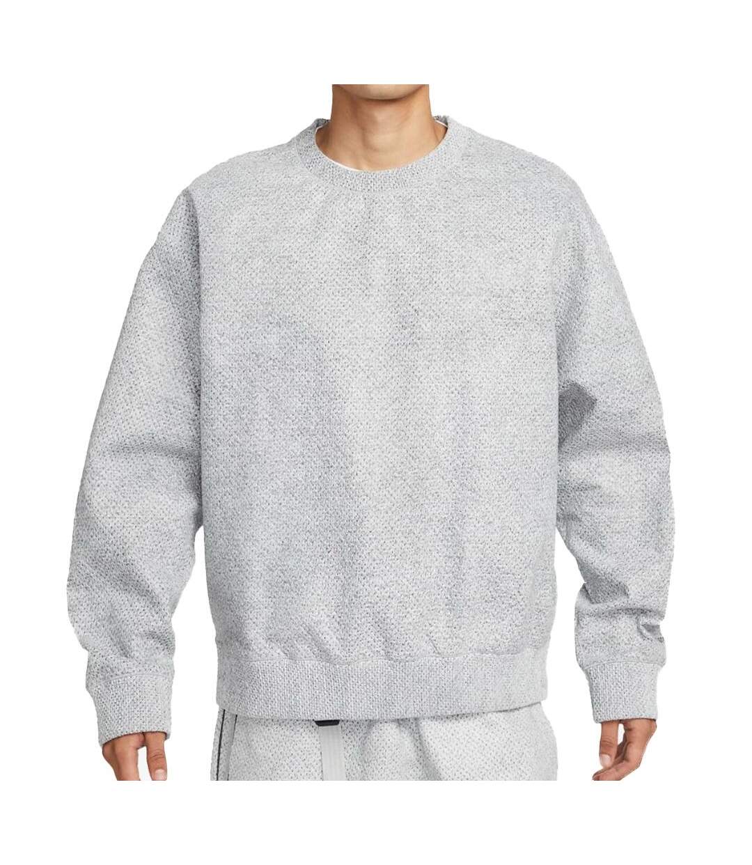 Sweat Gris texturé Homme Nike Crew - L