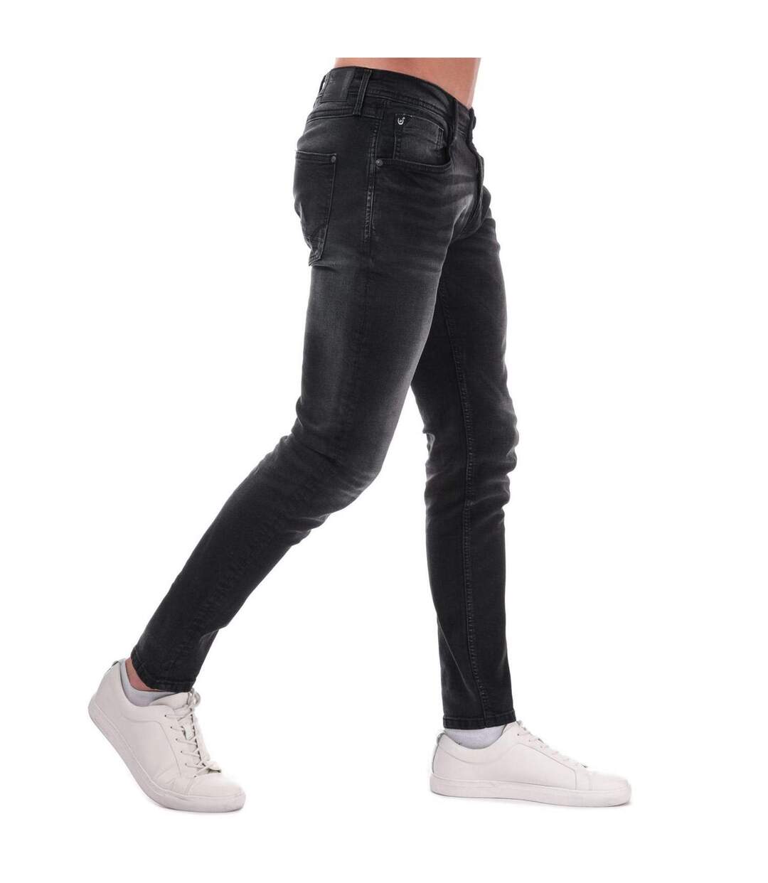Mens Maylead Cotton Denim Faded Slim Jeans Black Duck And Cover-4