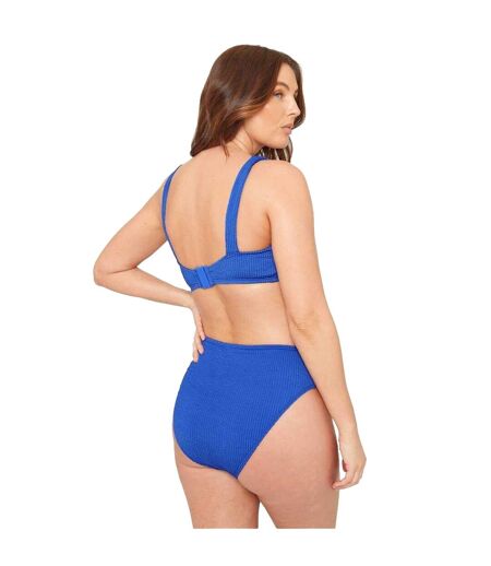 Womens/ladies Textured Square Neck Bikini Top Cobalt Be You
