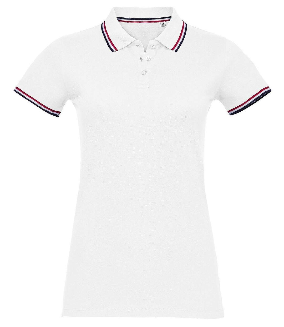 Polo homme liseret bleu blanc rouge - 02950 - blanc-2