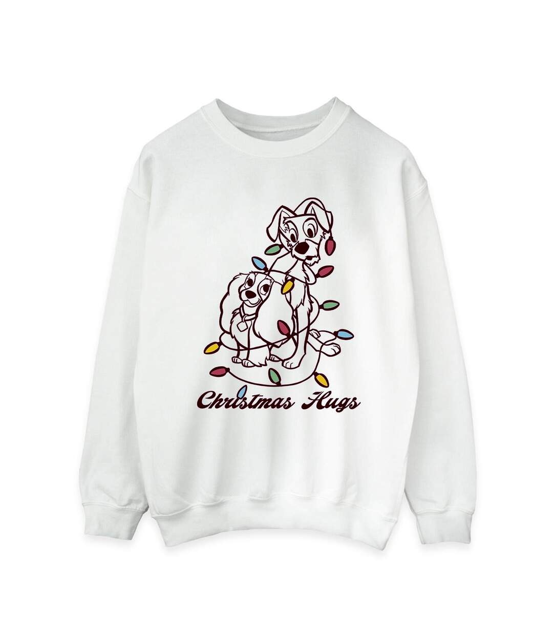 Disney Sweat Womens/Ladies Lady And The Tramp Christmas Hugs (Blanc) - UTBI23178-1