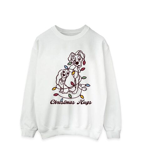 Disney Sweat Womens/Ladies Lady And The Tramp Christmas Hugs (Blanc) - UTBI23178