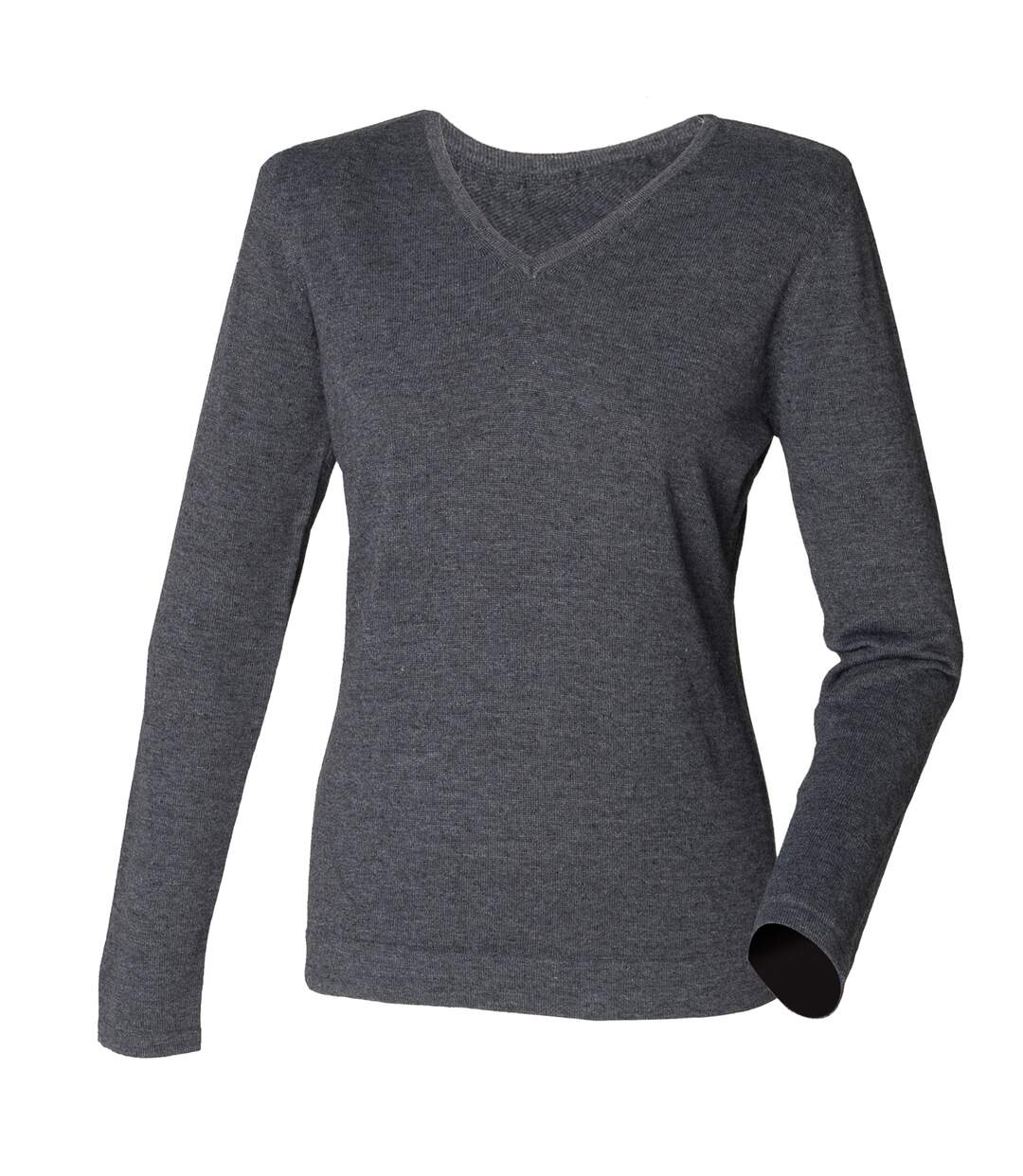 Pull à col en v femme gris marne Henbury